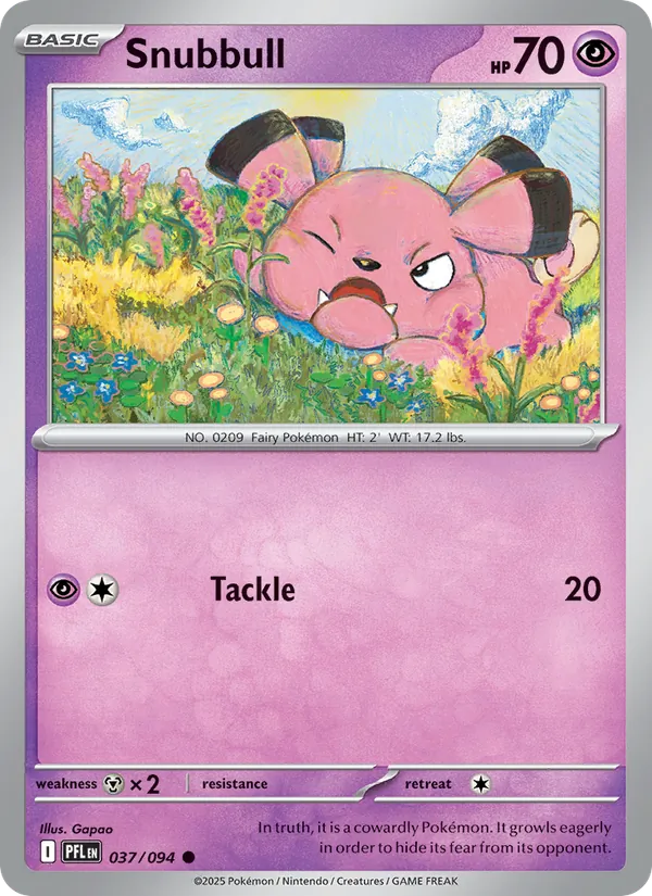 Snubbull 037/094  - Reverse Holofoil ME02 Phantasmal Flames - Common