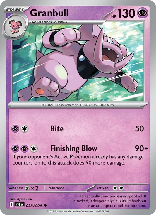 Granbull 038/094  - Reverse Holofoil ME02 Phantasmal Flames - Uncommon