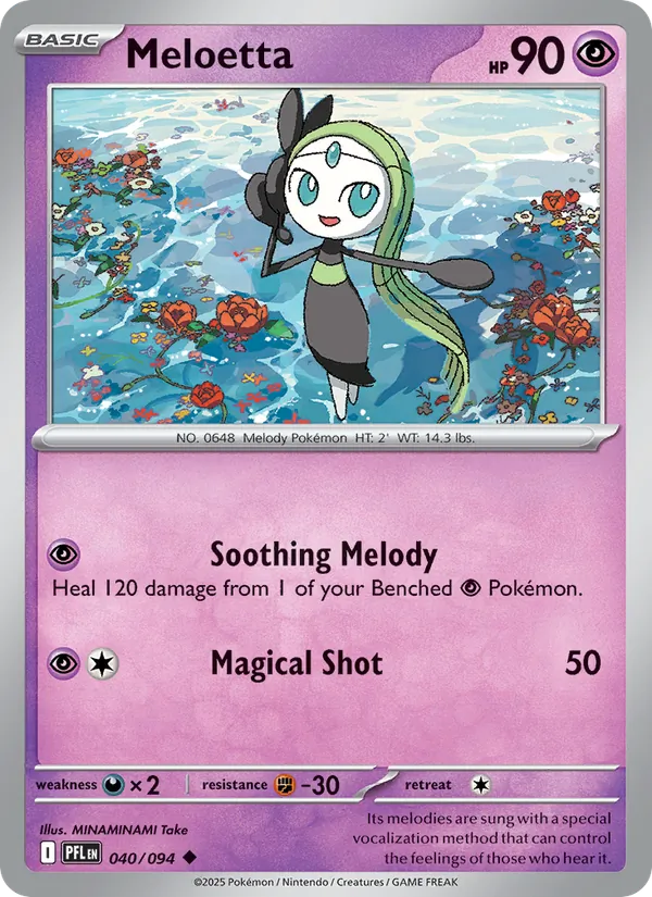 Meloetta 040/094  - Reverse Holofoil ME02 Phantasmal Flames - Uncommon