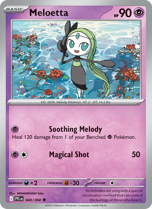 Meloetta 040/094  - Reverse Holofoil ME02 Phantasmal Flames - Uncommon