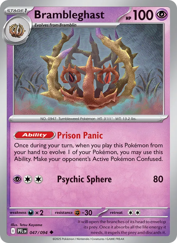 Brambleghast 047/094  - Reverse Holofoil ME02 Phantasmal Flames - Uncommon