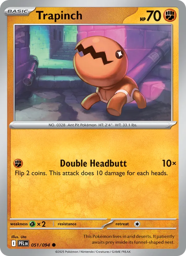 Trapinch 051/094  - Reverse Holofoil ME02 Phantasmal Flames - Common