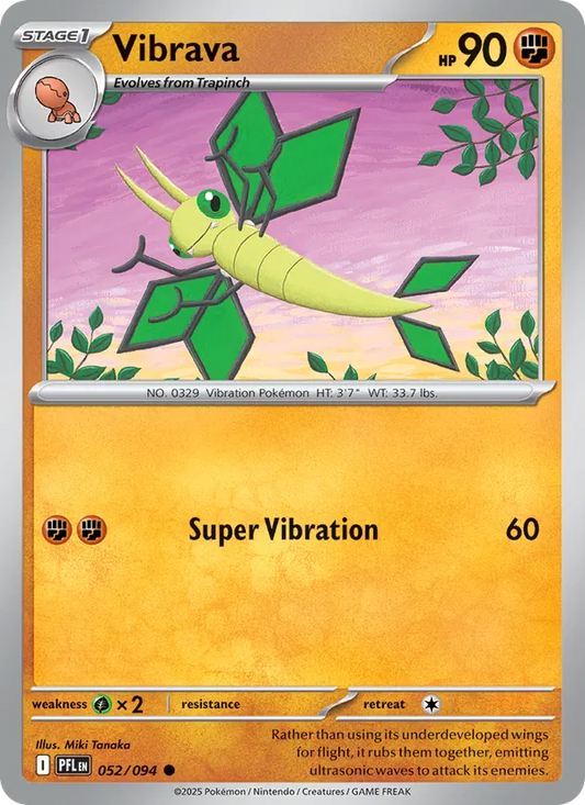 Vibrava 052/094  - Reverse Holofoil ME02 Phantasmal Flames - Common