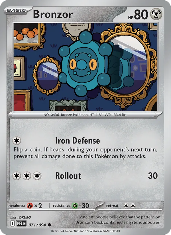 Bronzor 071/094  - Reverse Holofoil ME02 Phantasmal Flames - Common