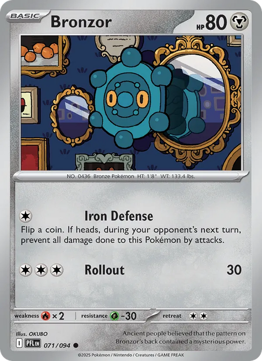 Bronzor 071/094  - Reverse Holofoil ME02 Phantasmal Flames - Common
