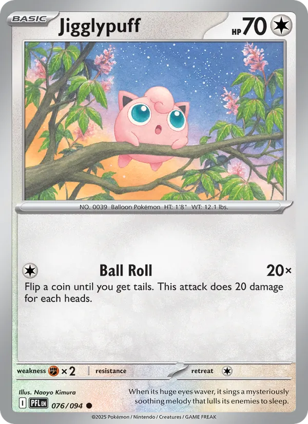 Jigglypuff 076/094  - Reverse Holofoil ME02 Phantasmal Flames - Common