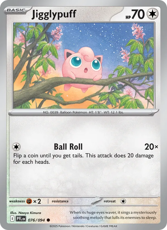 Jigglypuff 076/094  - Reverse Holofoil ME02 Phantasmal Flames - Common