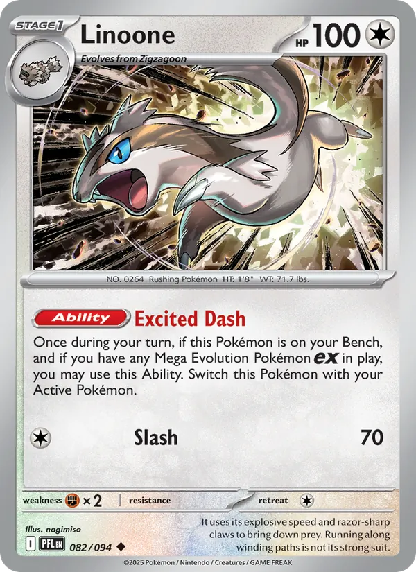 Linoone 082/094  - Reverse Holofoil ME02 Phantasmal Flames - Uncommon