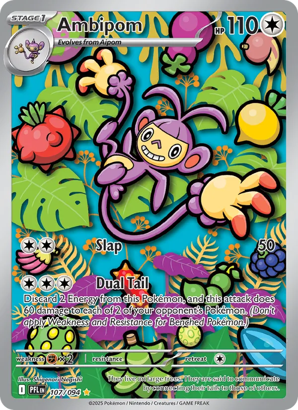 Ambipom 107/094  - Holofoil ME02 Phantasmal Flames - Illustration Rare