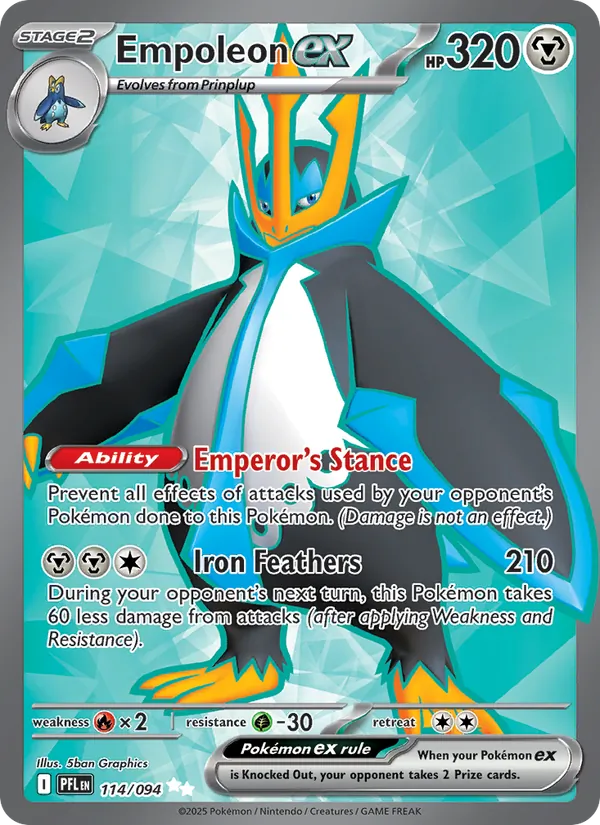 Empoleon ex 114/094  - Holofoil ME02 Phantasmal Flames - Ultra Rare