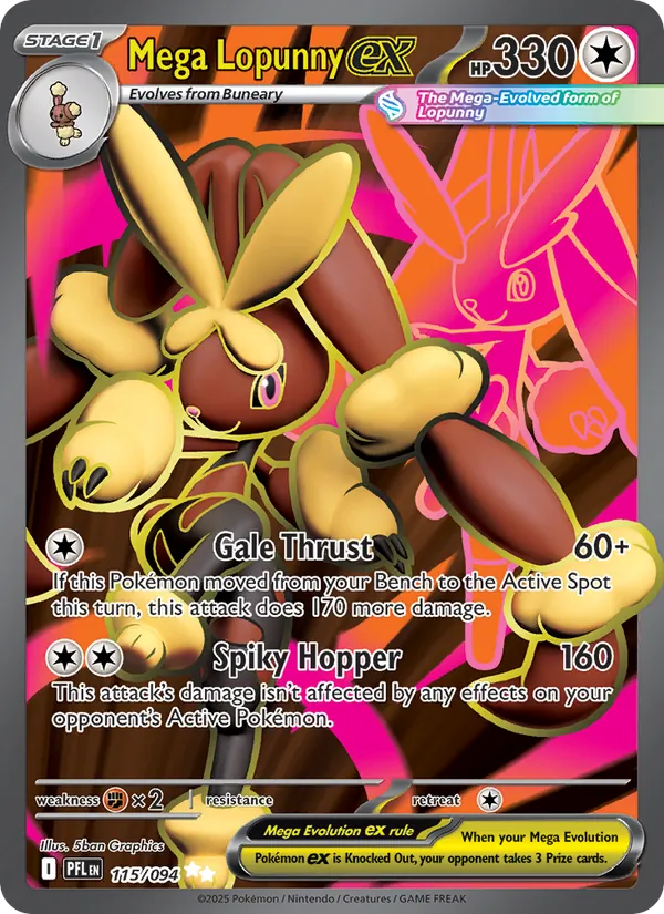 Mega Lopunny ex 115/094  - Holofoil ME02 Phantasmal Flames - Ultra Rare