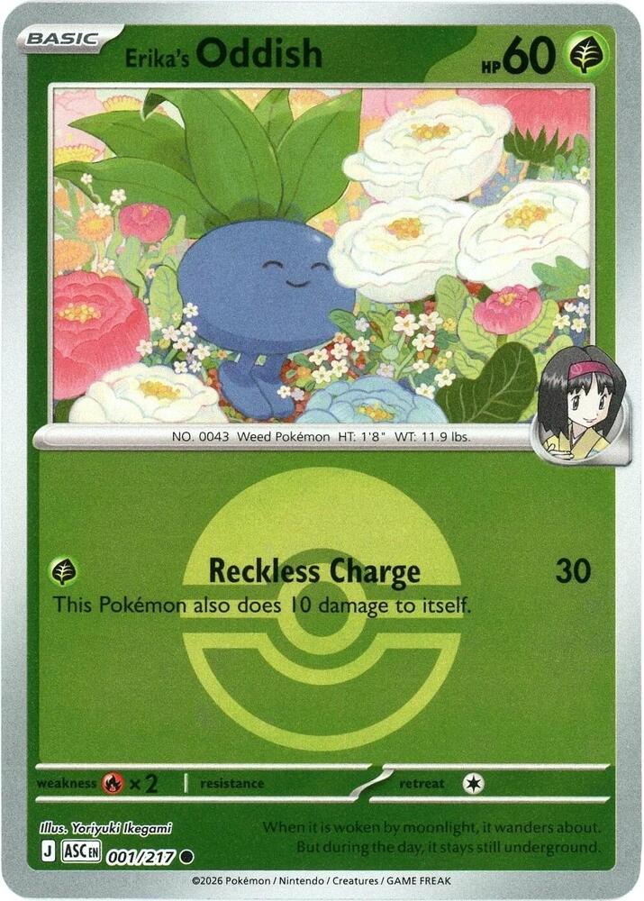 Erika's Oddish (Poke Ball) 001/217  - Reverse Holofoil ME Ascended Heroes - Common