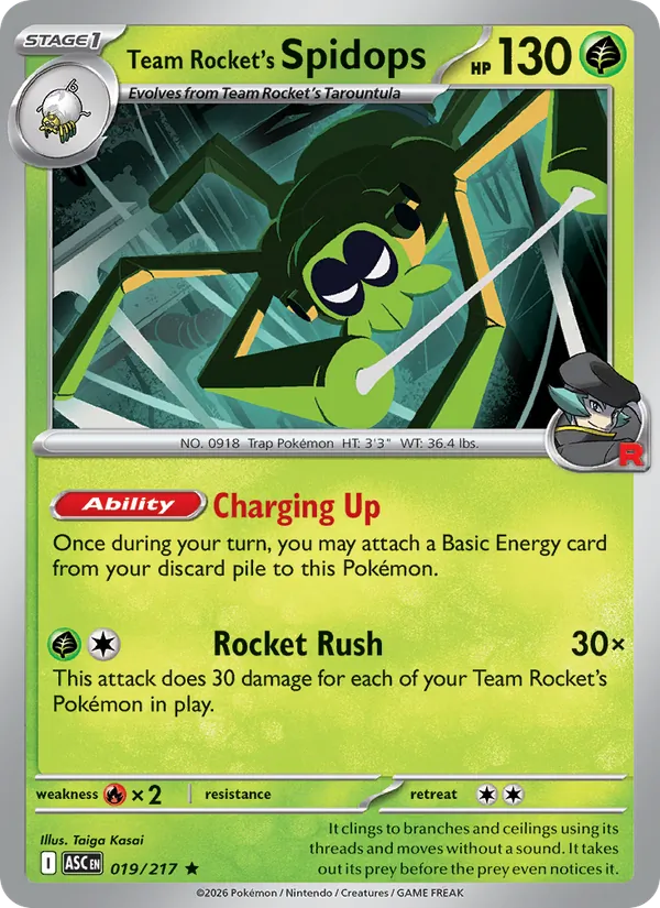 Team Rocket's Spidops 019/217  - Holofoil ME Ascended Heroes - Rare