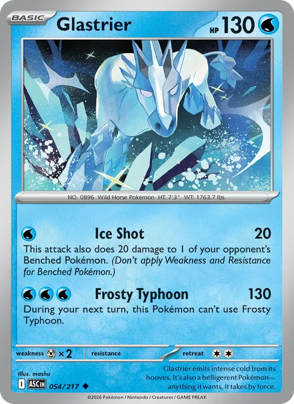 Glastrier 054/217  - Reverse Holofoil ME Ascended Heroes - Uncommon