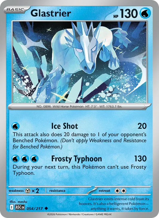 Glastrier 054/217  - Reverse Holofoil ME Ascended Heroes - Uncommon