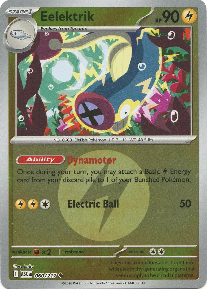 Eelektrik (Energy Symbol Pattern) 060/217  - Reverse Holofoil ME Ascended Heroes - Uncommon