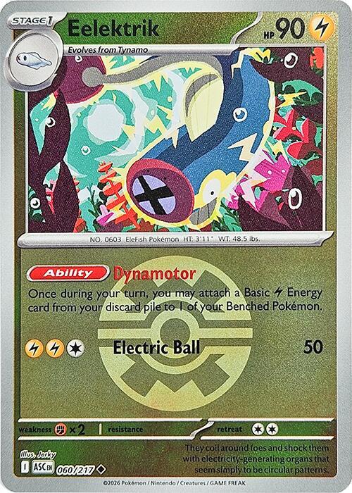 Eelektrik (Quick Ball) 060/217  - Reverse Holofoil ME Ascended Heroes - Uncommon