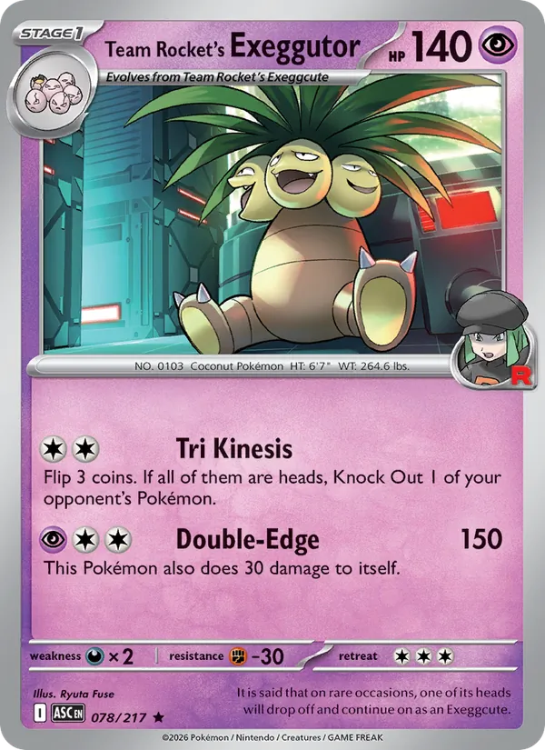 Team Rocket's Exeggutor 078/217  - Holofoil ME Ascended Heroes - Rare
