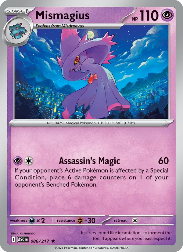 Mismagius 086/217  - Holofoil ME Ascended Heroes - Rare