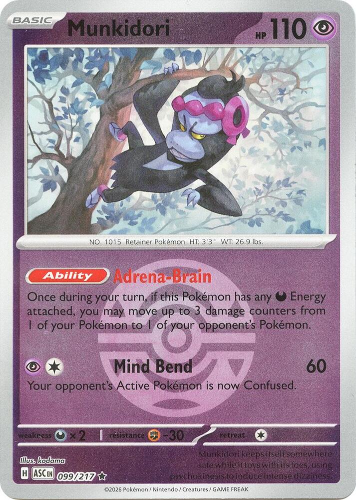 Munkidori (Dusk Ball) 099/217  - Reverse Holofoil ME Ascended Heroes - Rare