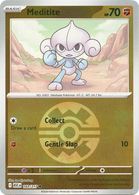 Meditite (Quick Ball) 103/217  - Reverse Holofoil ME Ascended Heroes - Common