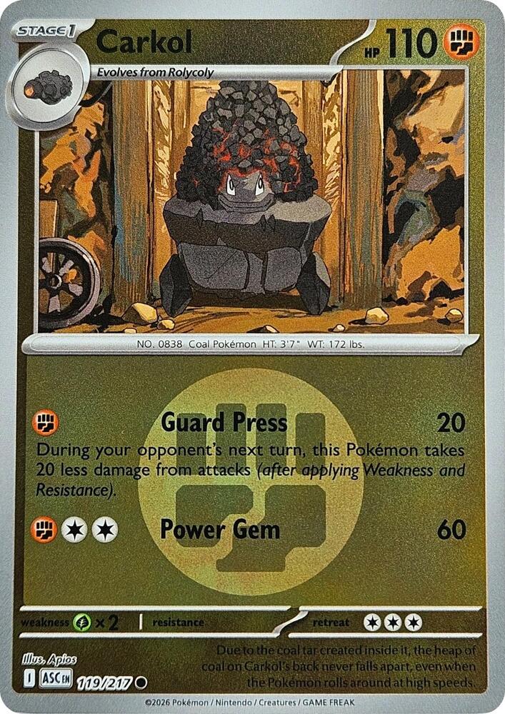 Carkol (Energy Symbol Pattern) 119/217  - Reverse Holofoil ME Ascended Heroes - Common