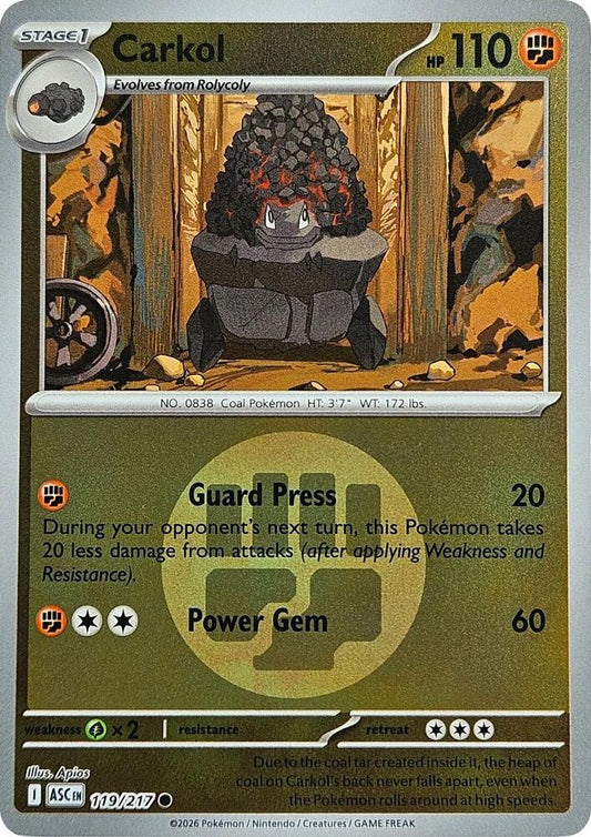 Carkol (Energy Symbol Pattern) 119/217  - Reverse Holofoil ME Ascended Heroes - Common