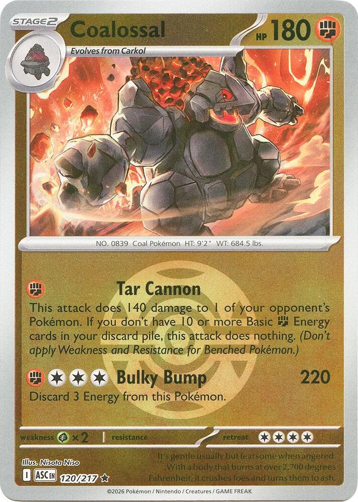 Coalossal (Dusk Ball) 120/217  - Reverse Holofoil ME Ascended Heroes - Rare