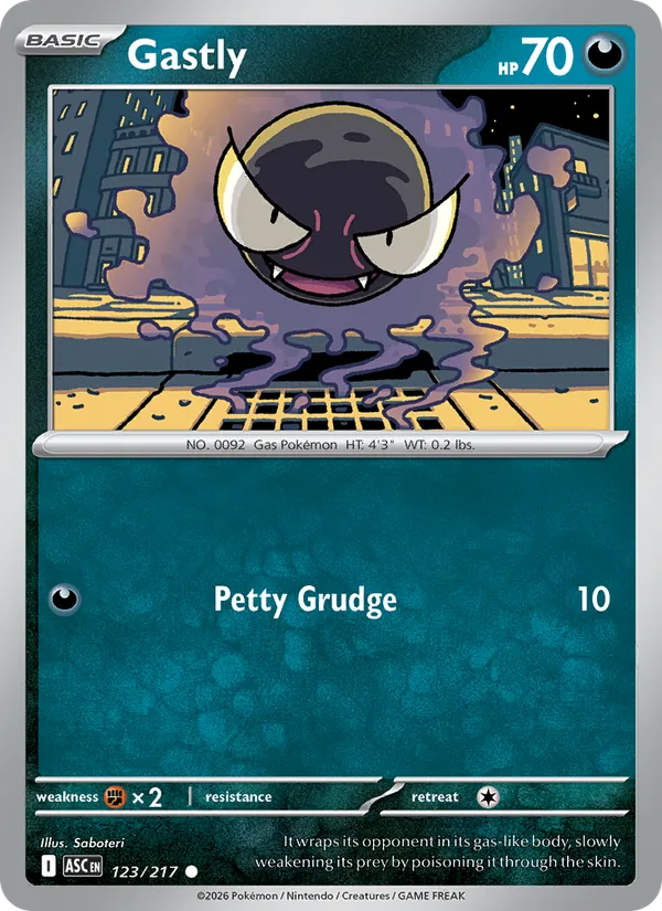 Gastly 123/217  - Reverse Holofoil ME Ascended Heroes - Common