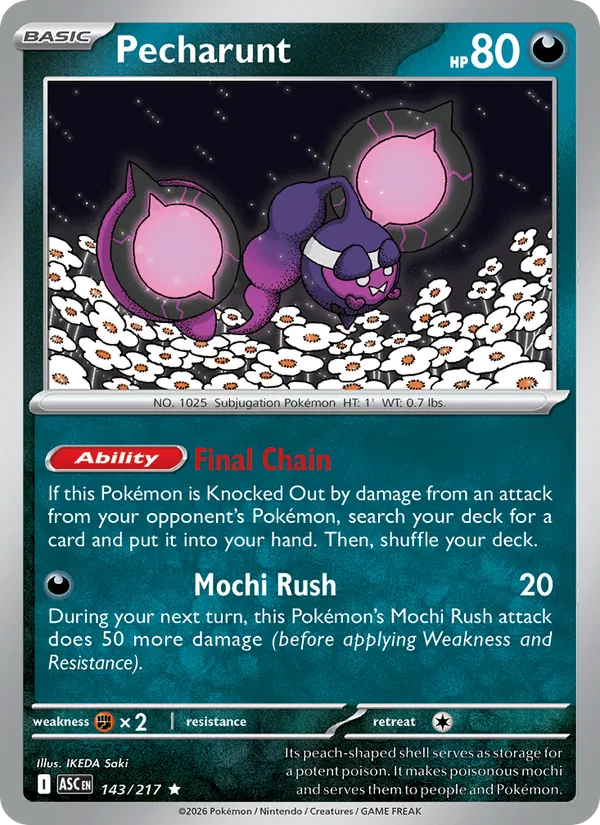 Pecharunt 143/217  - Holofoil ME Ascended Heroes - Rare
