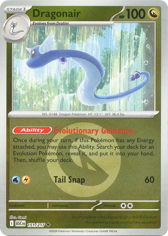 Dragonair (Energy Symbol Pattern) 151/217  - Reverse Holofoil ME Ascended Heroes - Uncommon