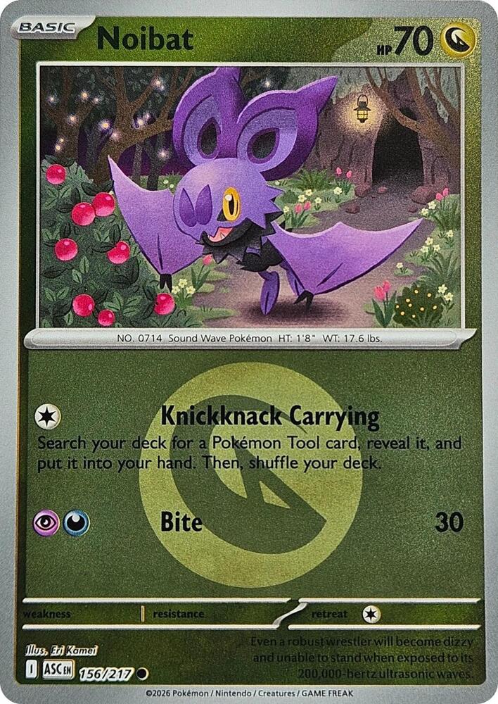 Noibat (Energy Symbol Pattern) 156/217  - Reverse Holofoil ME Ascended Heroes - Common