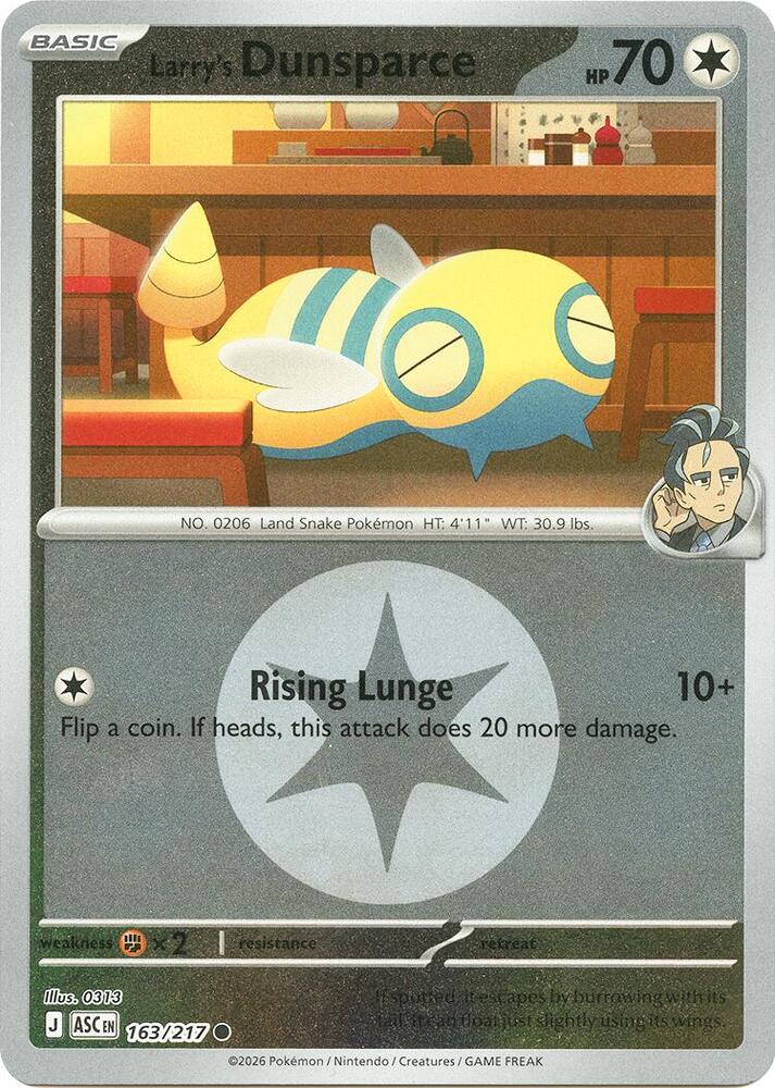 Larry's Dunsparce (Energy Symbol Pattern) 163/217  - Reverse Holofoil ME Ascended Heroes - Common