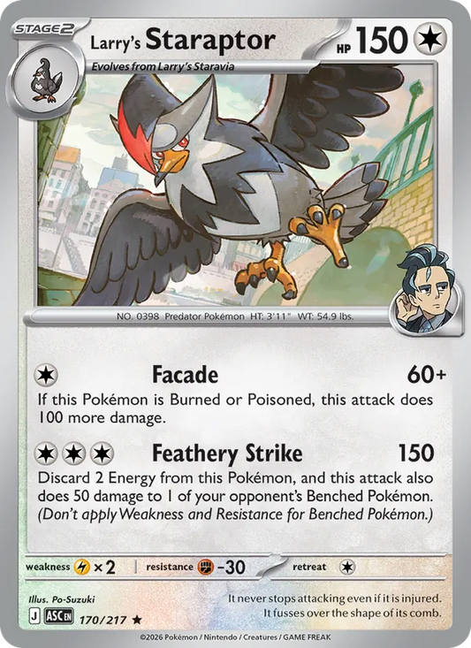Larry's Staraptor 170/217  - Holofoil ME Ascended Heroes - Rare