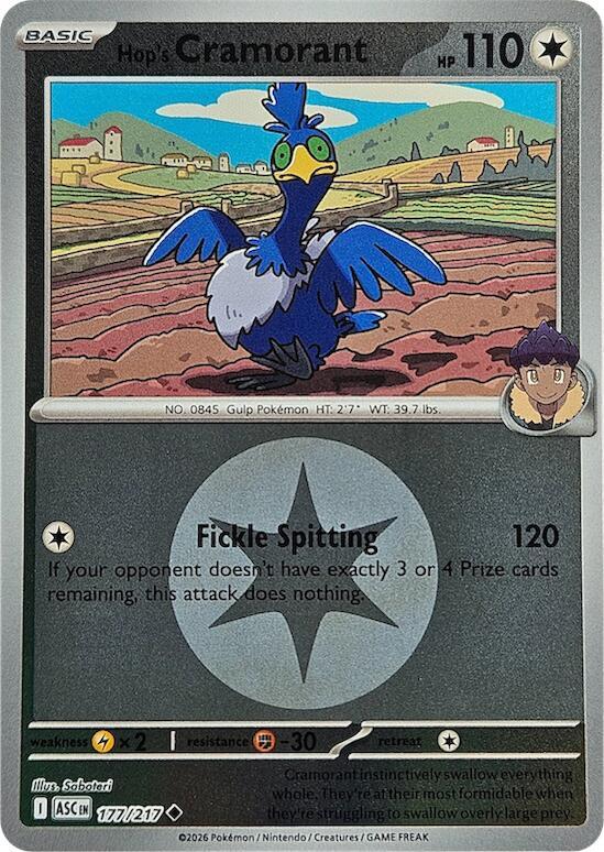 Hop's Cramorant (Energy Symbol Pattern) 177/217  - Reverse Holofoil ME Ascended Heroes - Uncommon