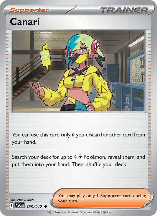 Canari 185/217  - Reverse Holofoil ME Ascended Heroes - Uncommon