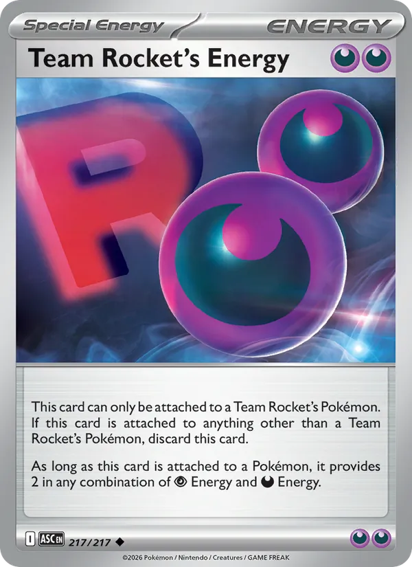 Team Rocket's Energy 217/217  - Reverse Holofoil ME Ascended Heroes - Uncommon