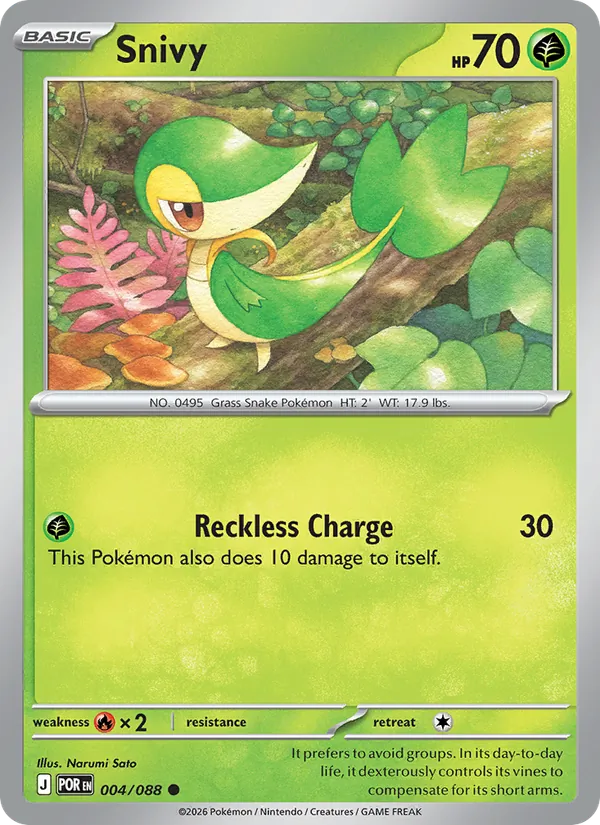 Snivy 004/088  - Reverse Holofoil ME03 Perfect Order - Common