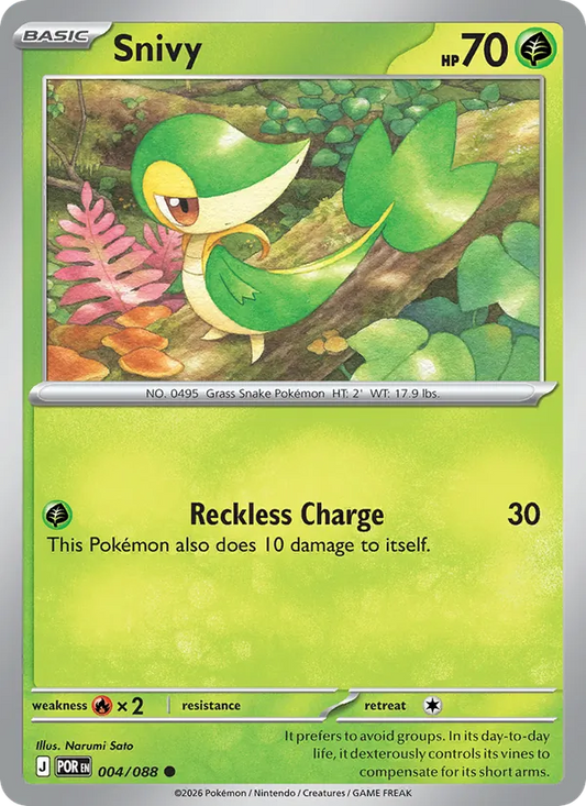 Snivy 004/088  - Reverse Holofoil ME03 Perfect Order - Common
