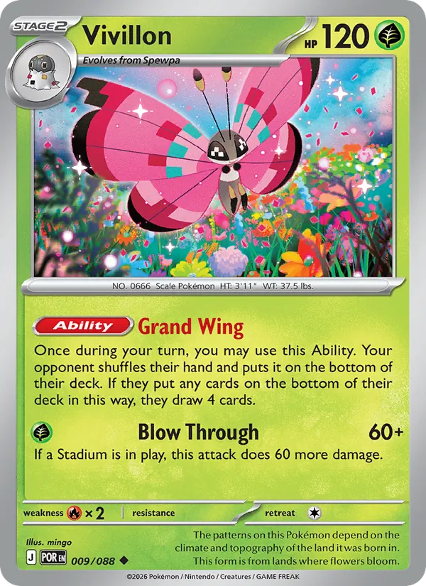 Vivillon 009/088  - Reverse Holofoil ME03 Perfect Order - Uncommon
