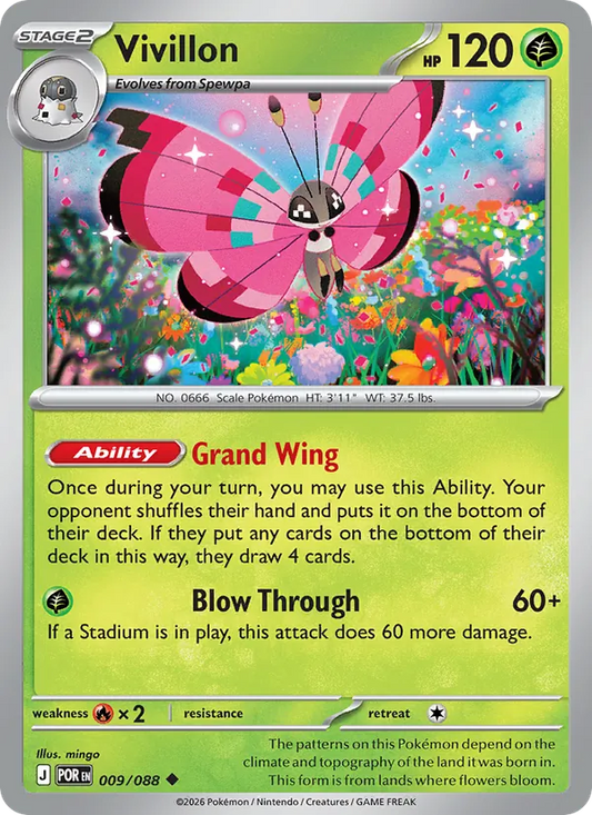 Vivillon 009/088  - Reverse Holofoil ME03 Perfect Order - Uncommon