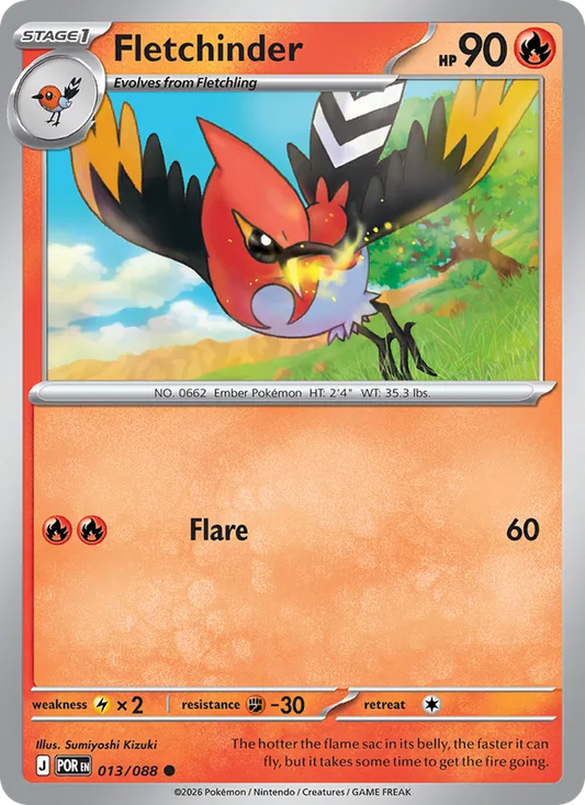 Fletchinder 013/088  - Reverse Holofoil ME03 Perfect Order - Common