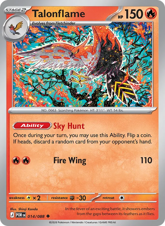 Talonflame 014/088  - Reverse Holofoil ME03 Perfect Order - Uncommon