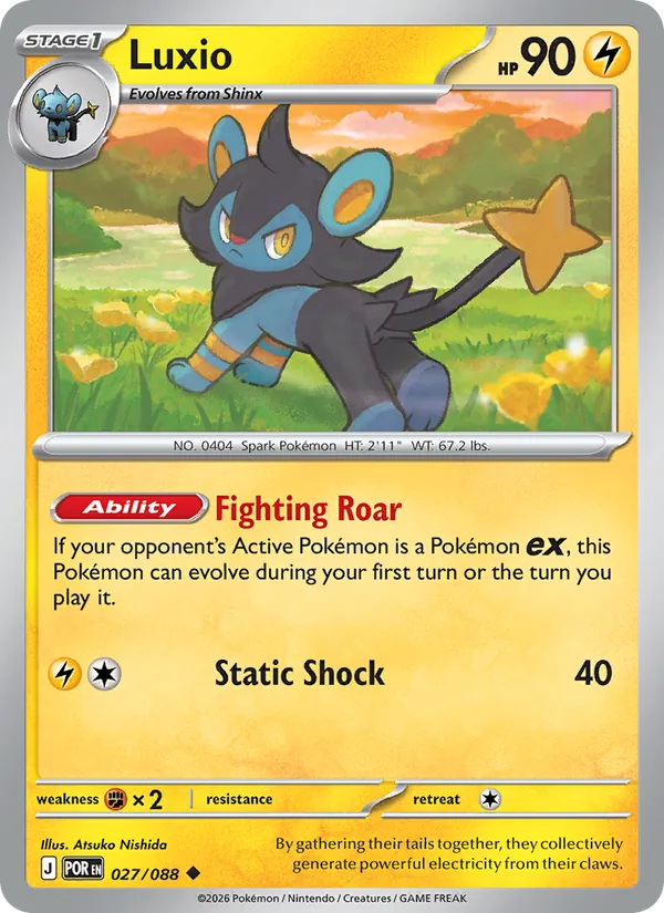 Luxio 027/088  - Reverse Holofoil ME03 Perfect Order - Uncommon