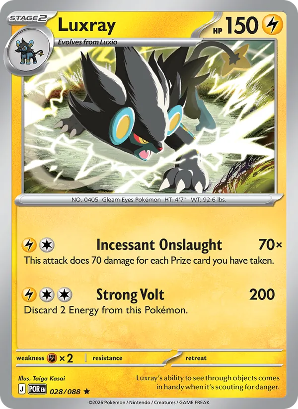 Luxray 028/088  - Reverse Holofoil ME03 Perfect Order - Rare