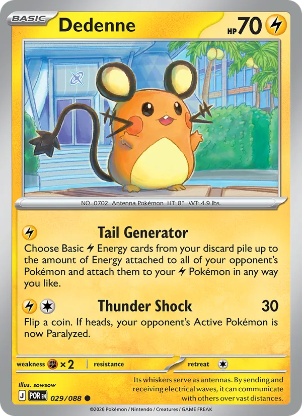 Dedenne 029/088  - Reverse Holofoil ME03 Perfect Order - Common