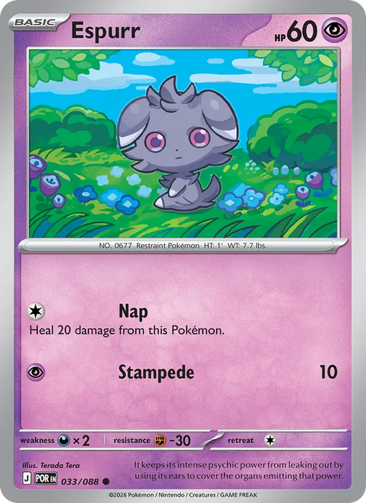 Espurr 033/088  - Reverse Holofoil ME03 Perfect Order - Common
