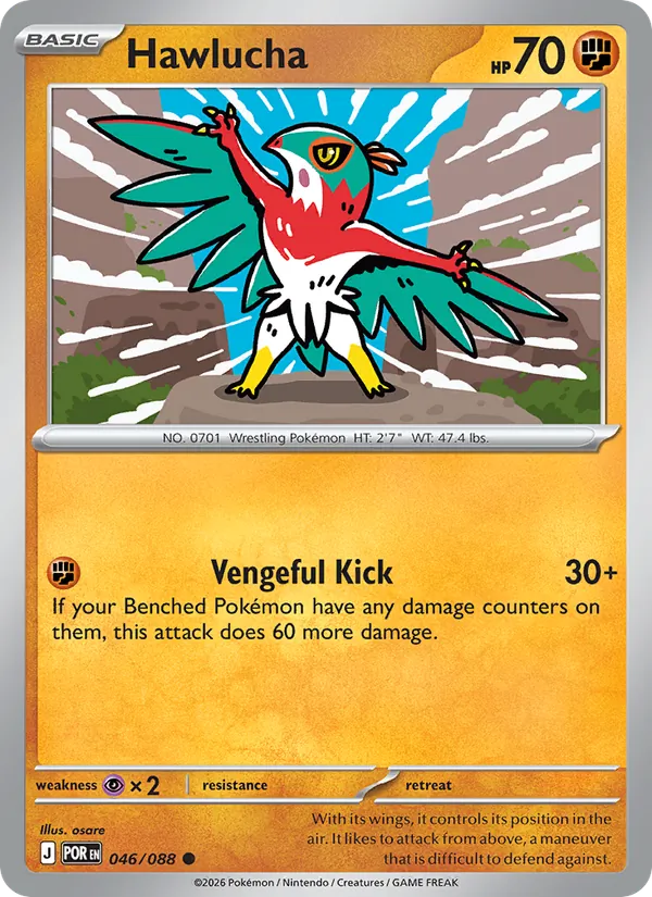 Hawlucha 046/088  - Reverse Holofoil ME03 Perfect Order - Common