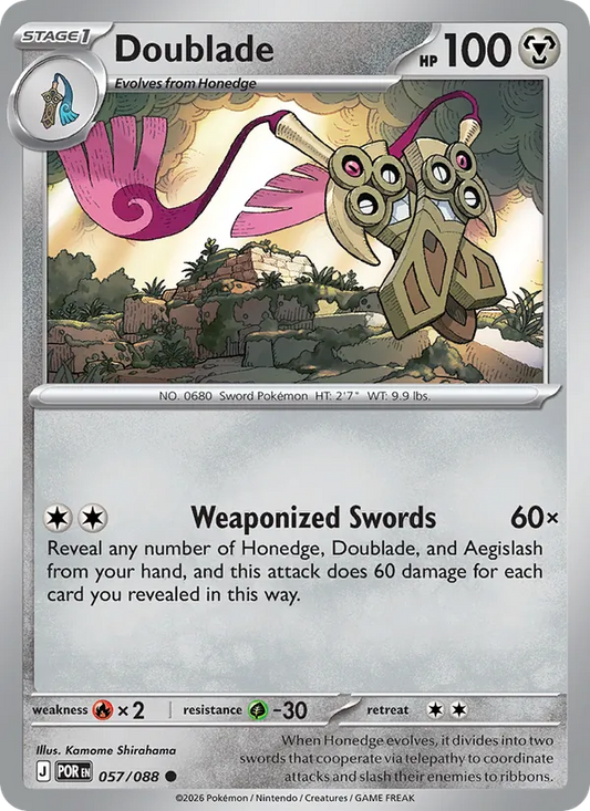 Doublade 057/088  - Reverse Holofoil ME03 Perfect Order - Common