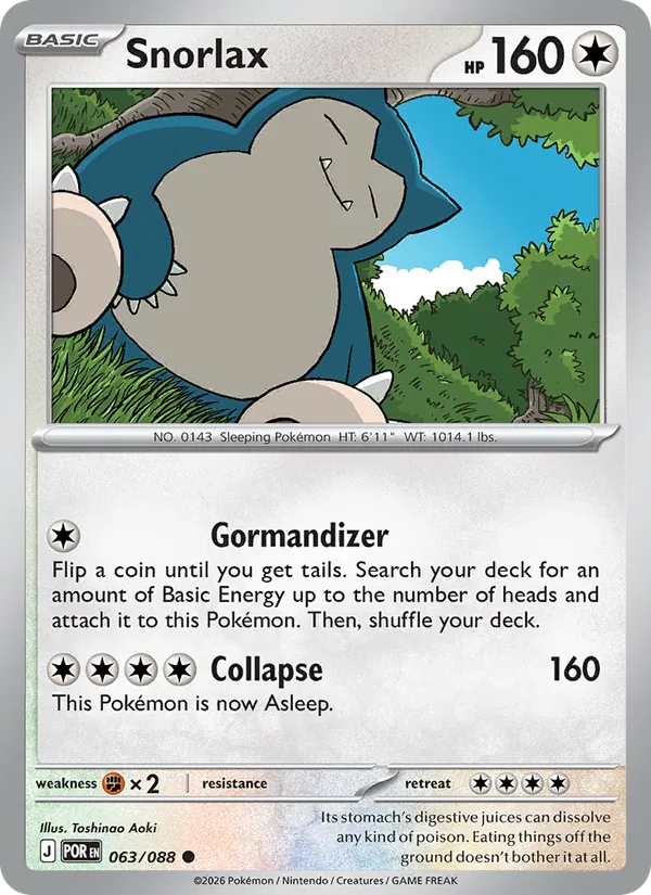 Snorlax 063/088  - Reverse Holofoil ME03 Perfect Order - Common